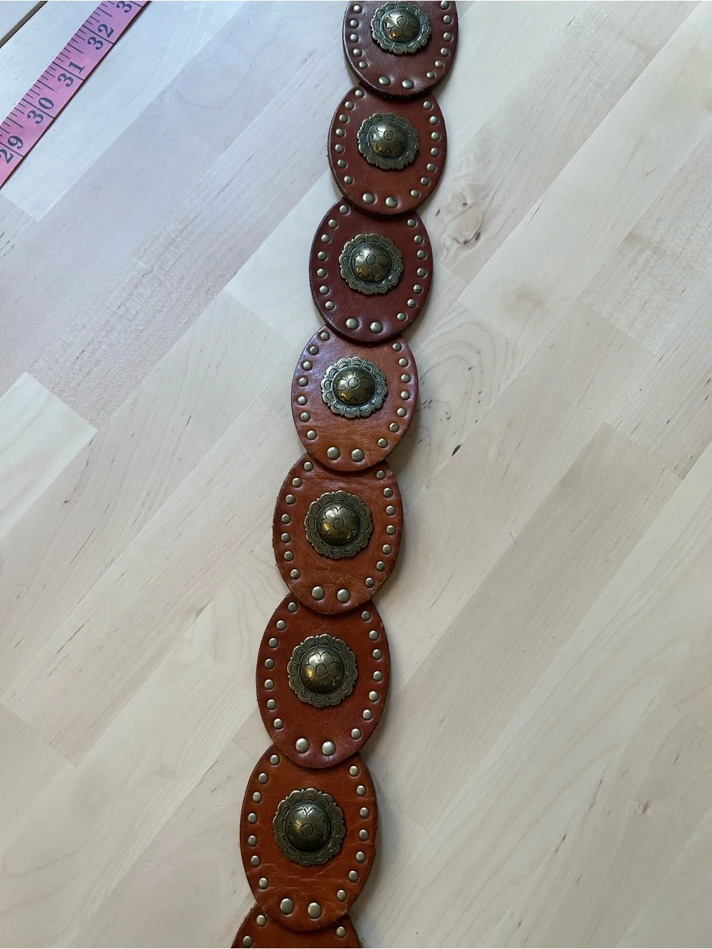 Brown Western Leather Belt with Buckle